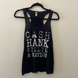 Cute Black “Cash/Hank/Willie & Waylon Tank